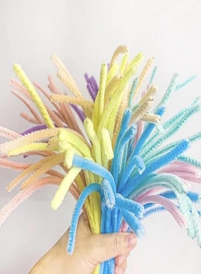 BANIRA 100 Pcs Pastel Pipe Cleaners, Fuzzy Chenille Stems, Fuzzy Sticks Pipe Cleaners Craft Supplies for DIY Arts Crafts Project - Image 2